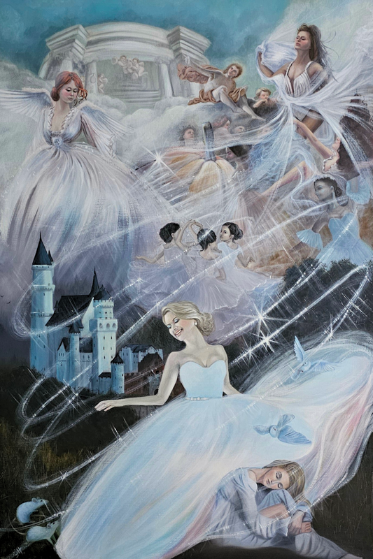 Cinderella, The Wish. A fairy tale oil painting
