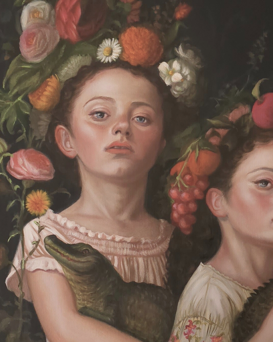 Baby Dragons. Fairy tale fantasy oil painting