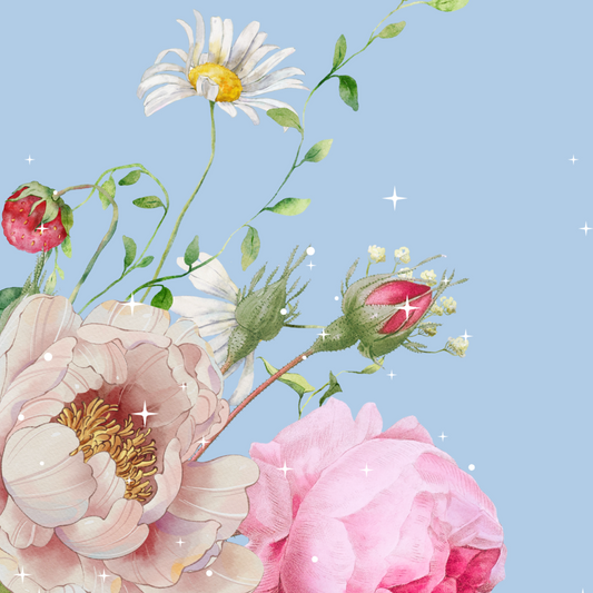 10 blank cards with envelopes - Cendrillon en fleur (floral)