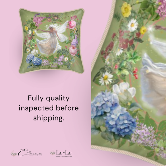Silk and linen cushion cover - la belle fée