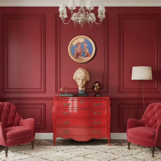 Amalfi, summer friends. Female friendship circular oil painting