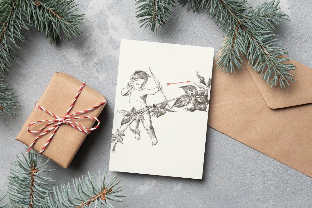 10 blank cards with envelopes - Merry Cherubs