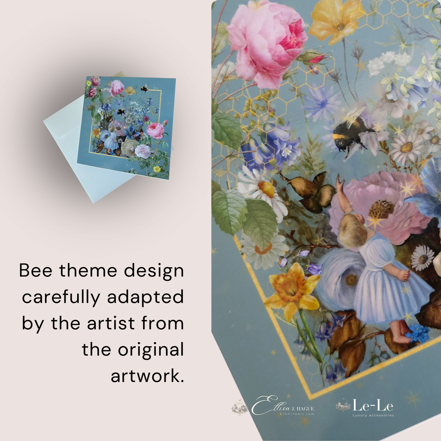 10 blank cards with envelopes - Bébé et l'abeille