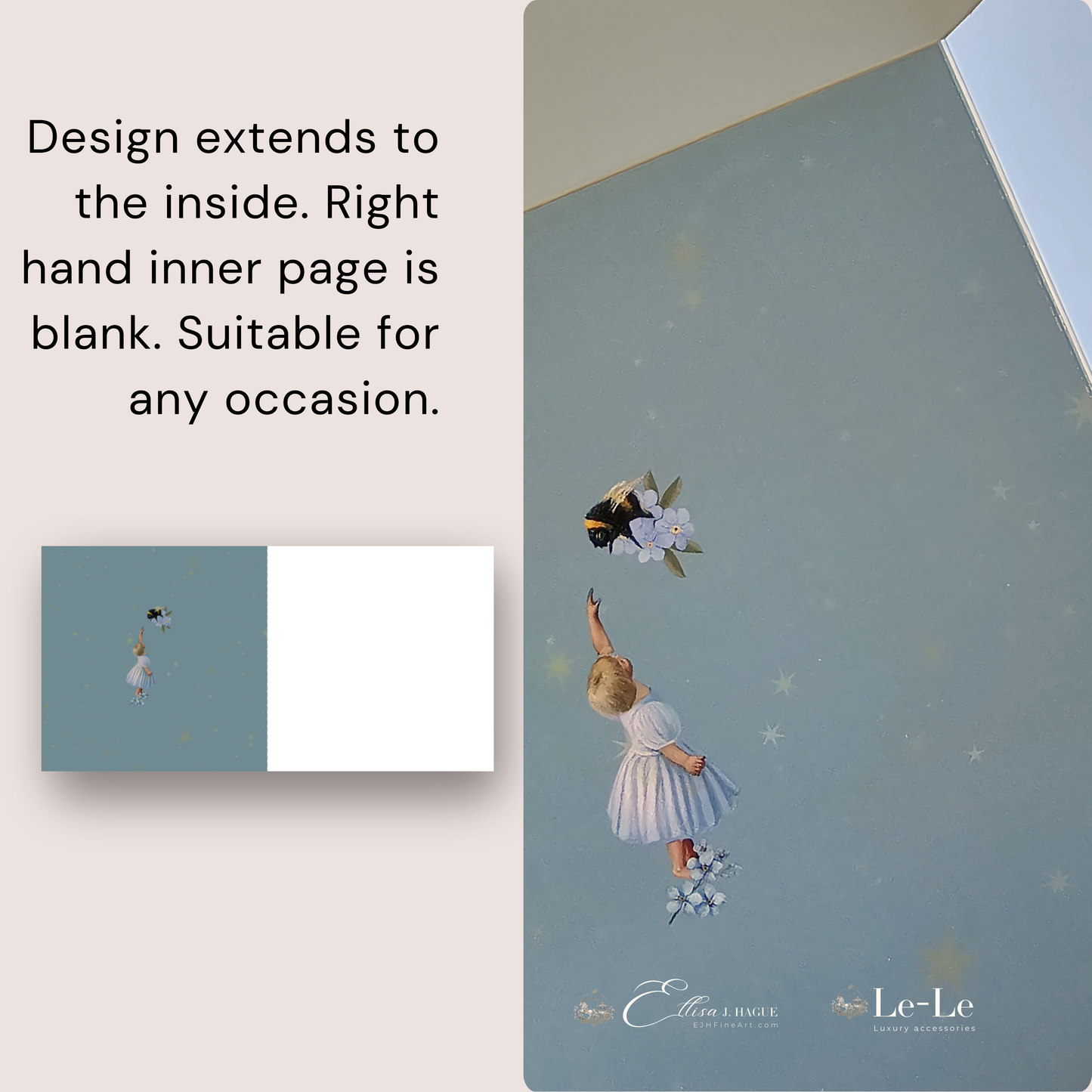 10 blank cards with envelopes - Bébé et l'abeille