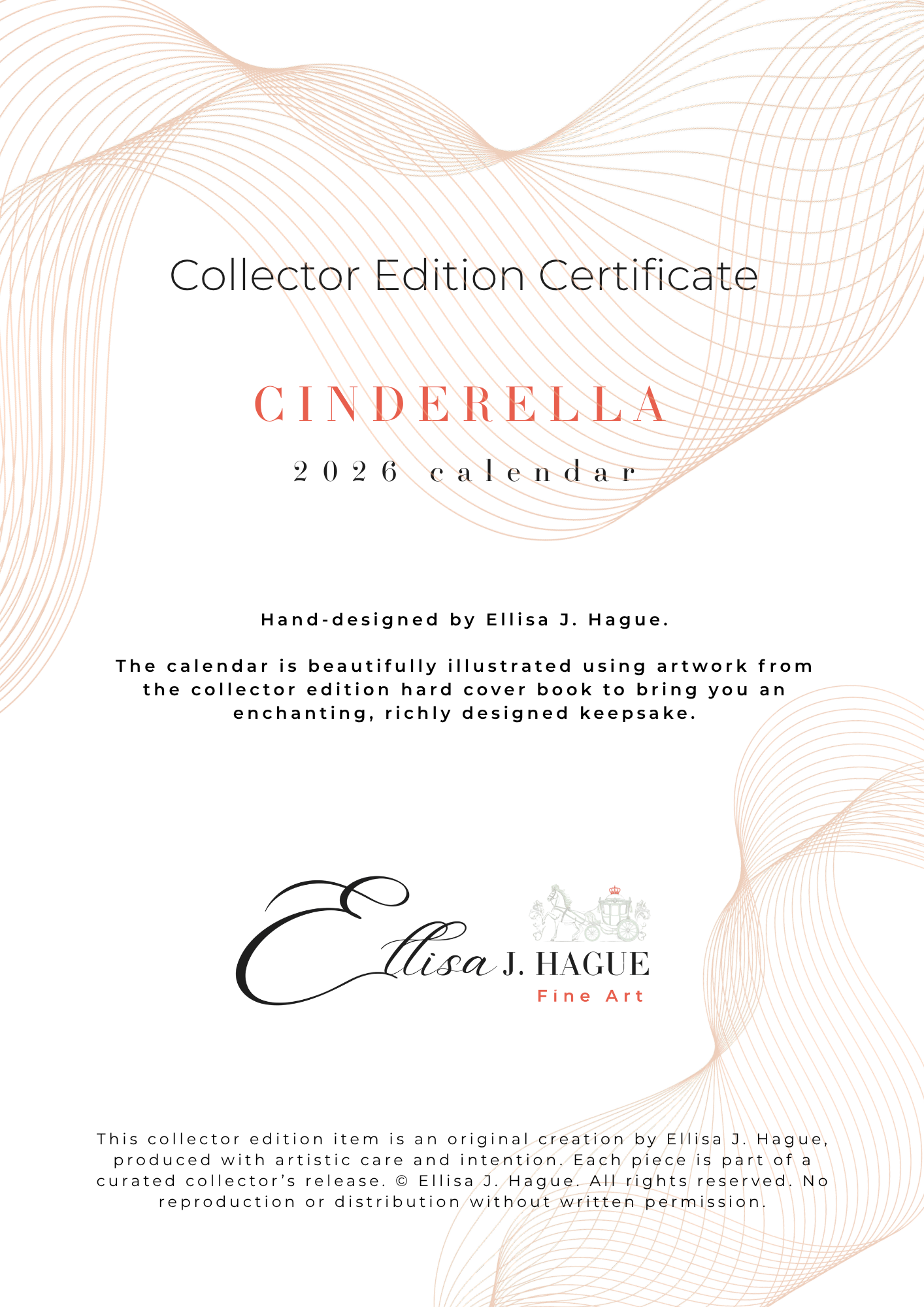 Collectors edition A3 2026 wall calendar - Cinderella