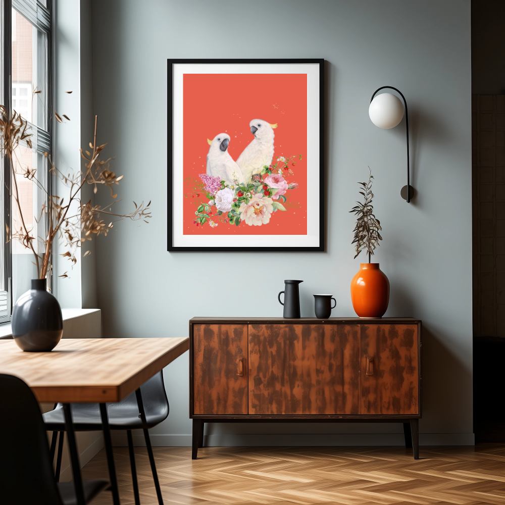 Unframed museum quality print - Peekaboo Cockatoo - various colours