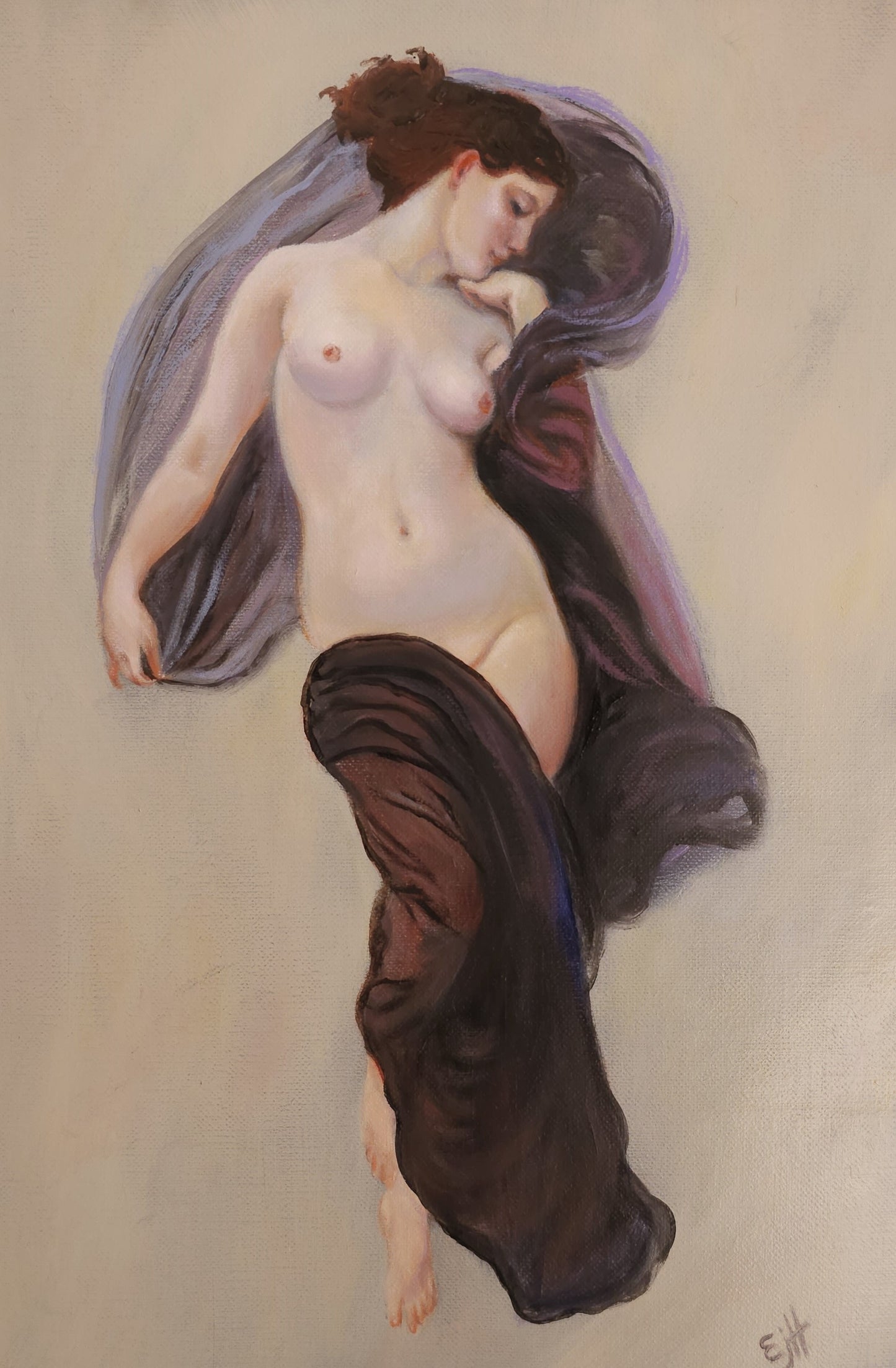 Bouguereau study 'Humeur Nocturne' oil painting