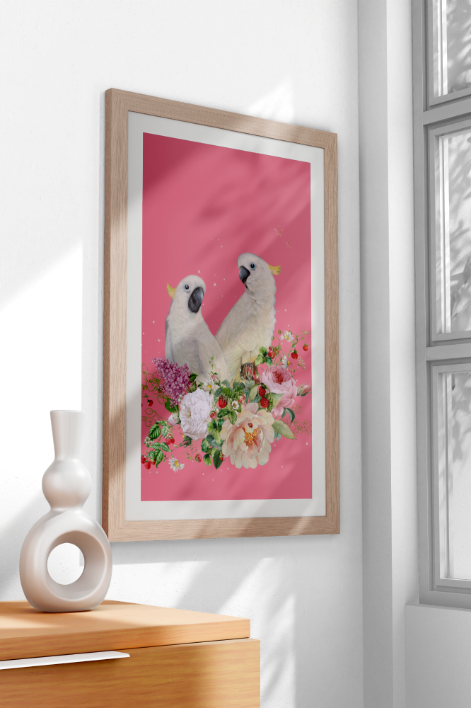Unframed museum quality print - Peekaboo Cockatoo - various colours