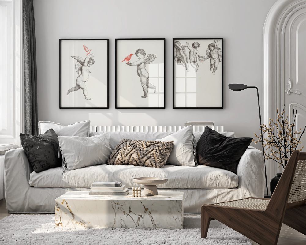 Unframed museum quality print - modern cherub art prints (various designs)