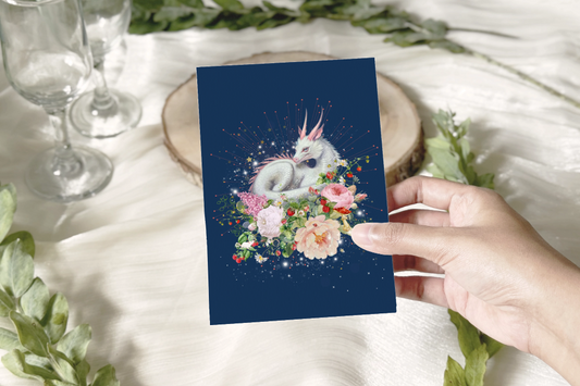 10 blank cards with envelopes - Fantasy in Bloom