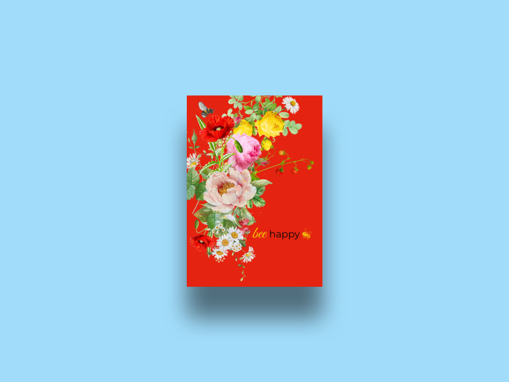 10 blank cards with envelopes - Bee-happy, Poppy