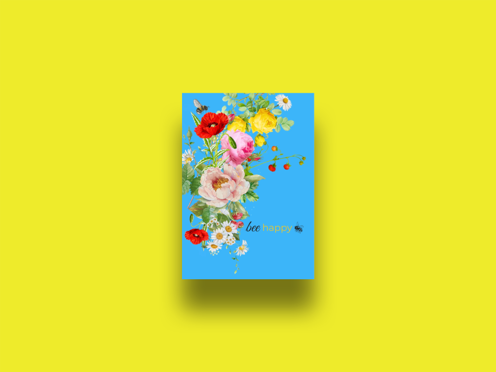 10 blank cards with envelopes - Bee-happy, Sky