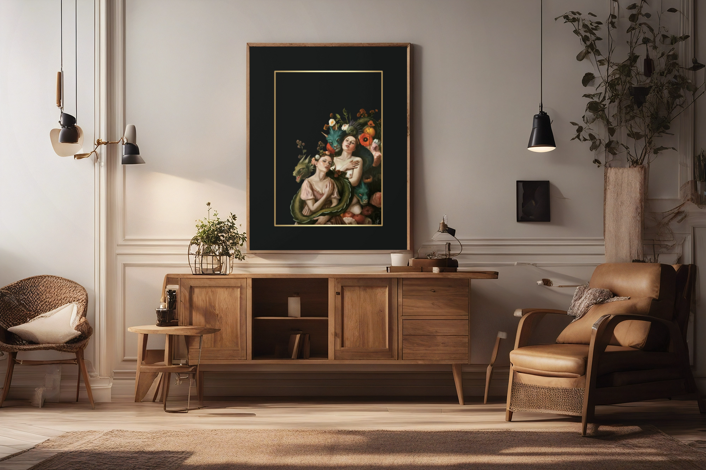 Classical framed print - Dragon Bond