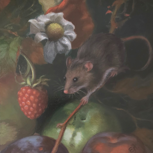 Maud, realistic mouse oil painting