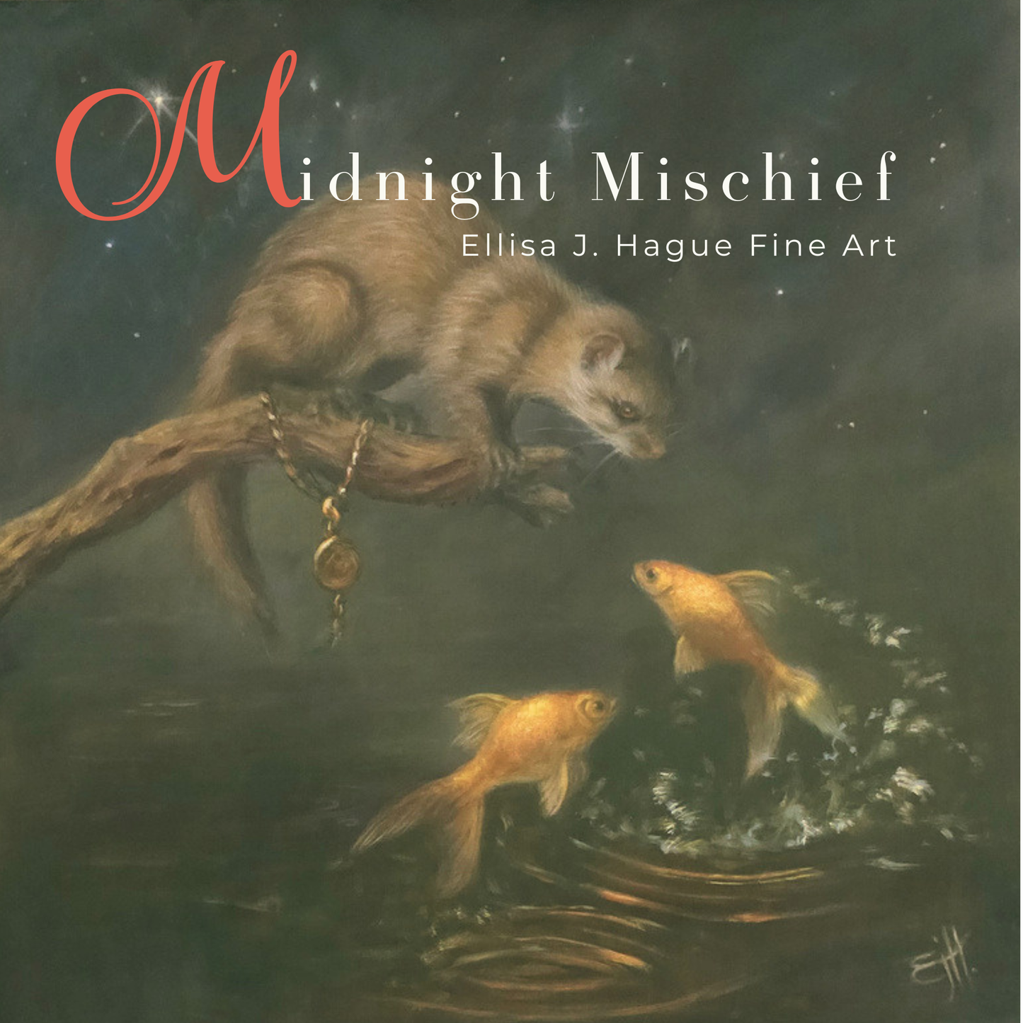 Midnight Mischief, oil painting