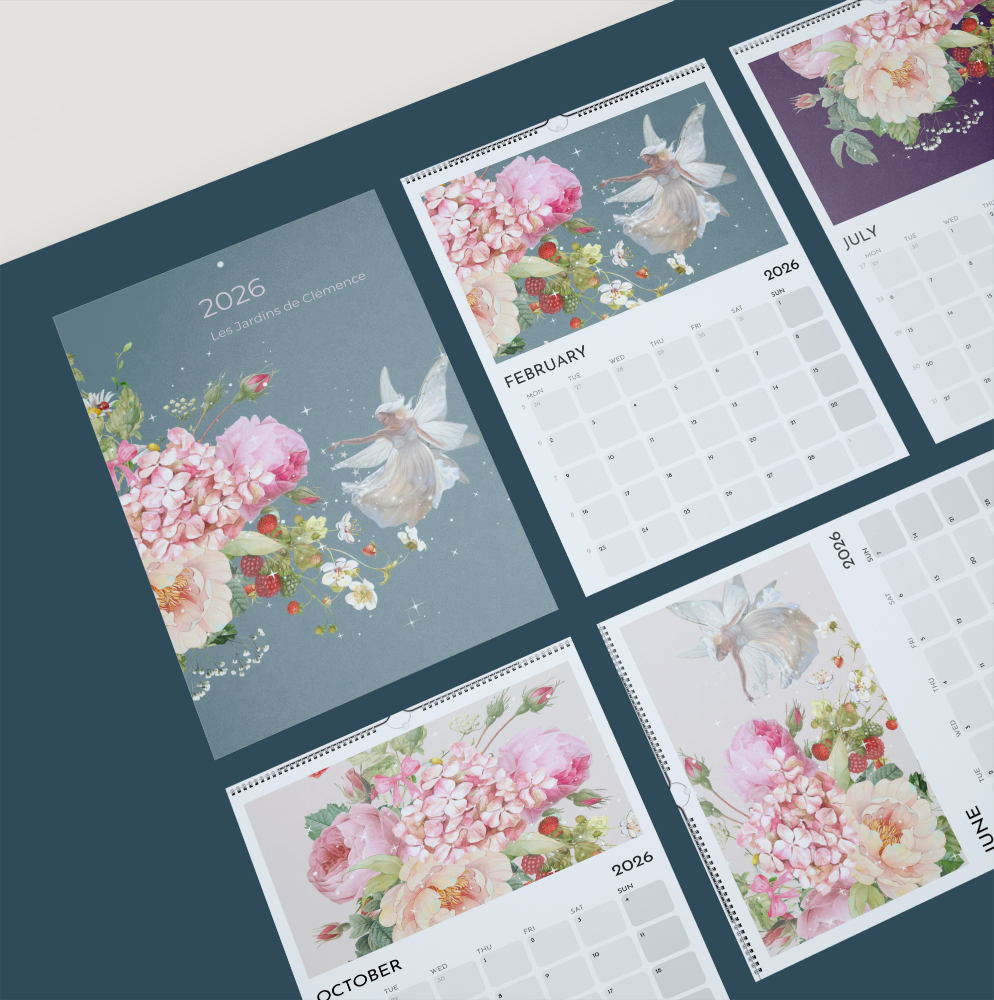 A3 2026 wall calendar - Les Jardins de Clémence