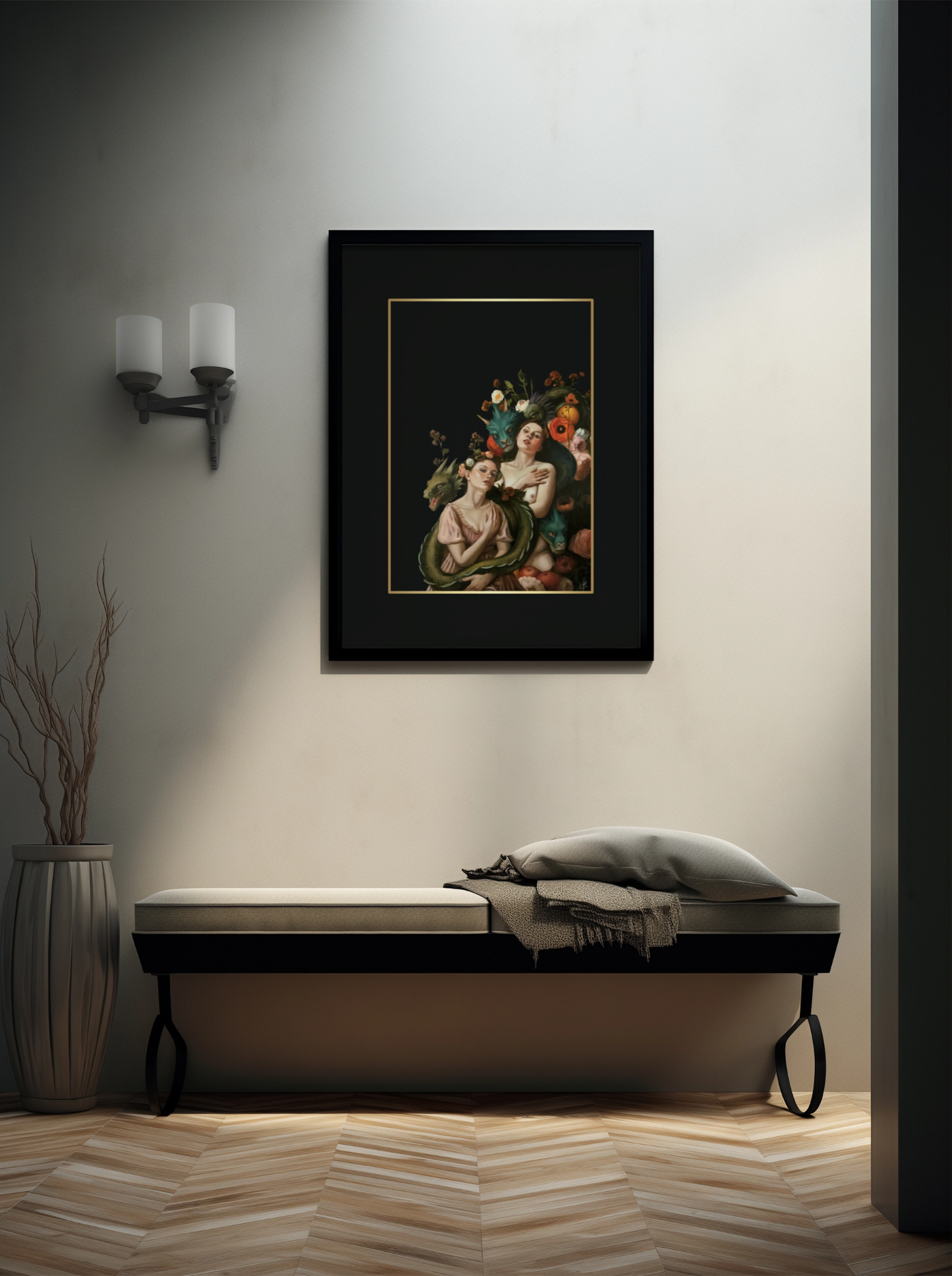Classical framed print - Dragon Bond