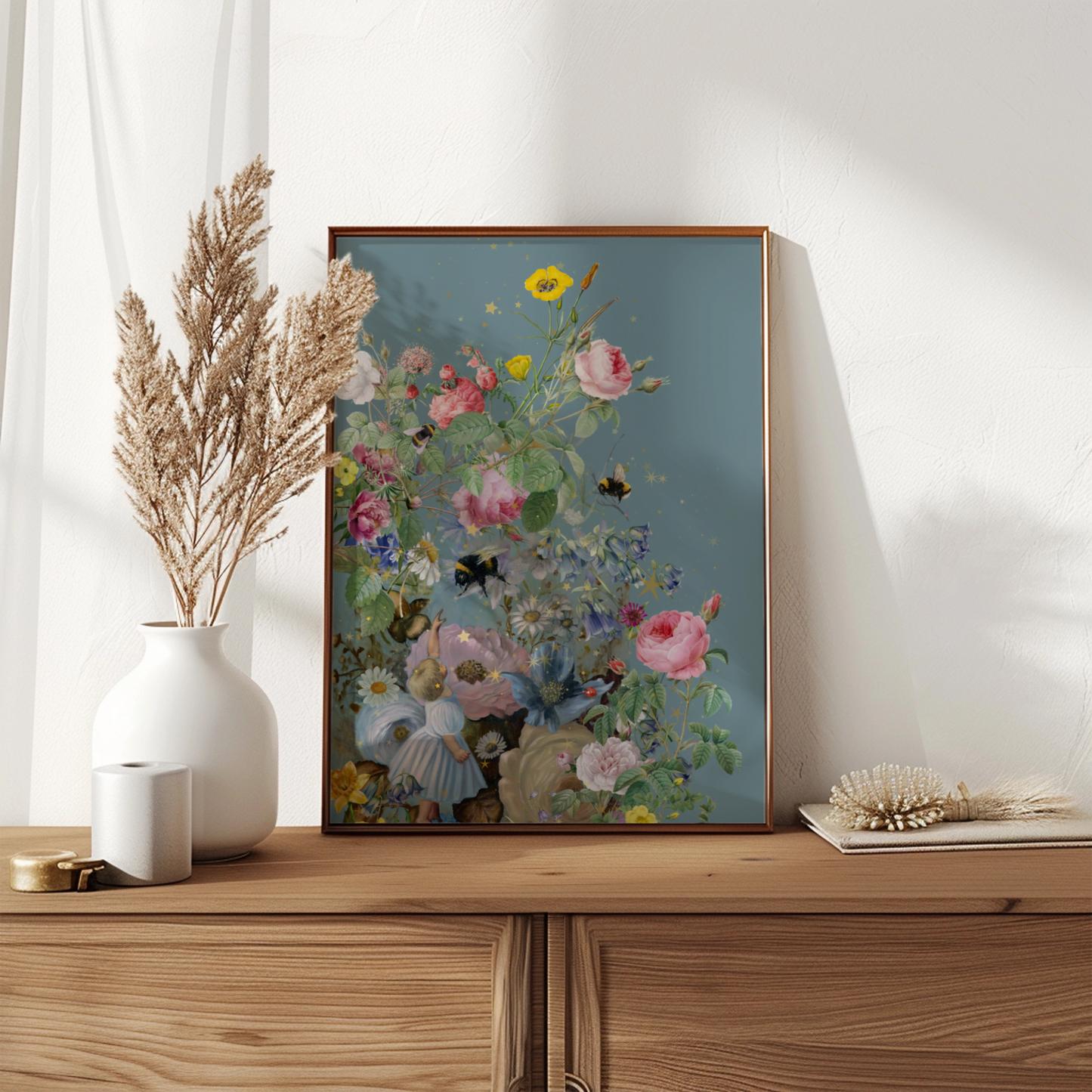 Unframed museum quality print - Baby and the bee - various designs