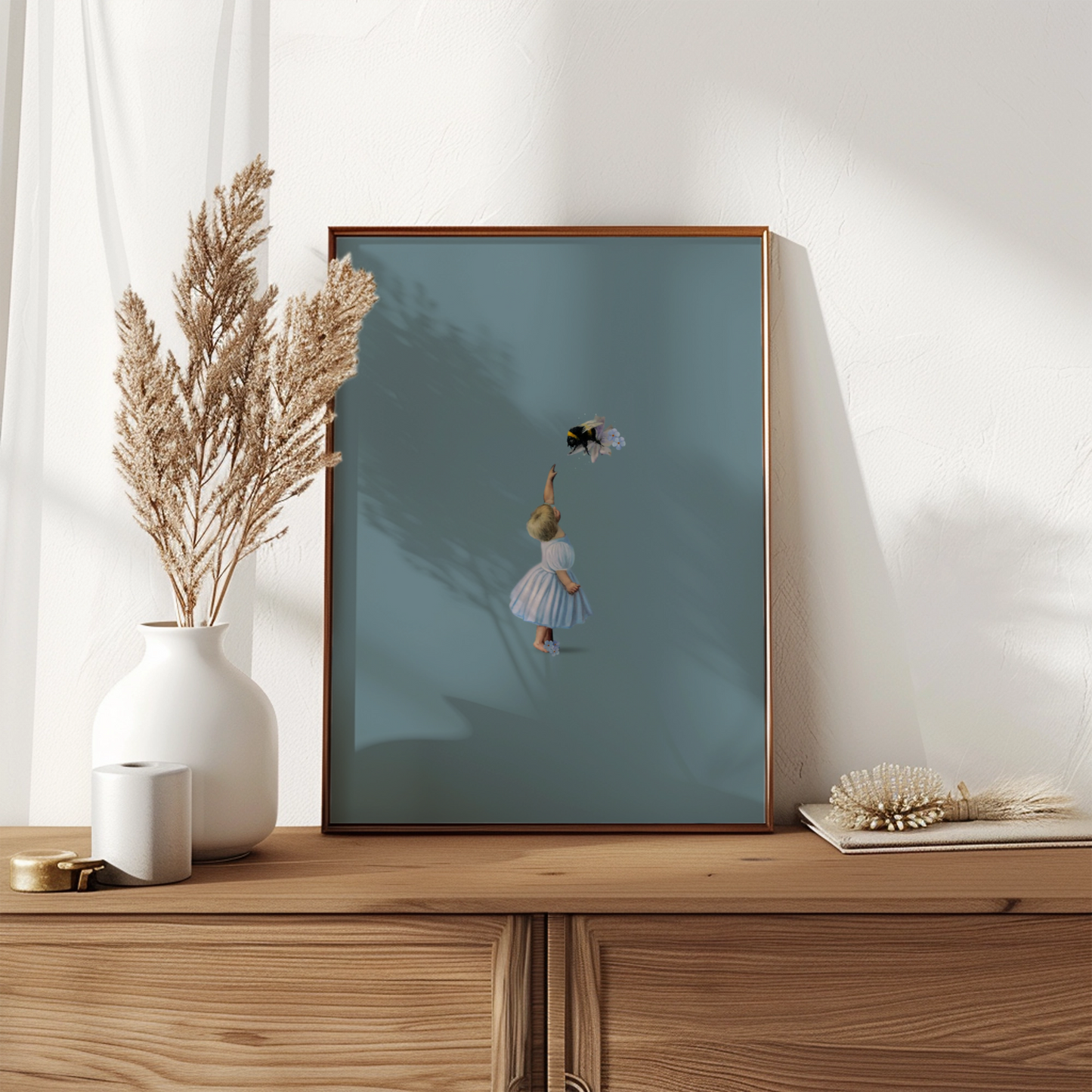 Unframed museum quality print - Baby and the bee - various designs