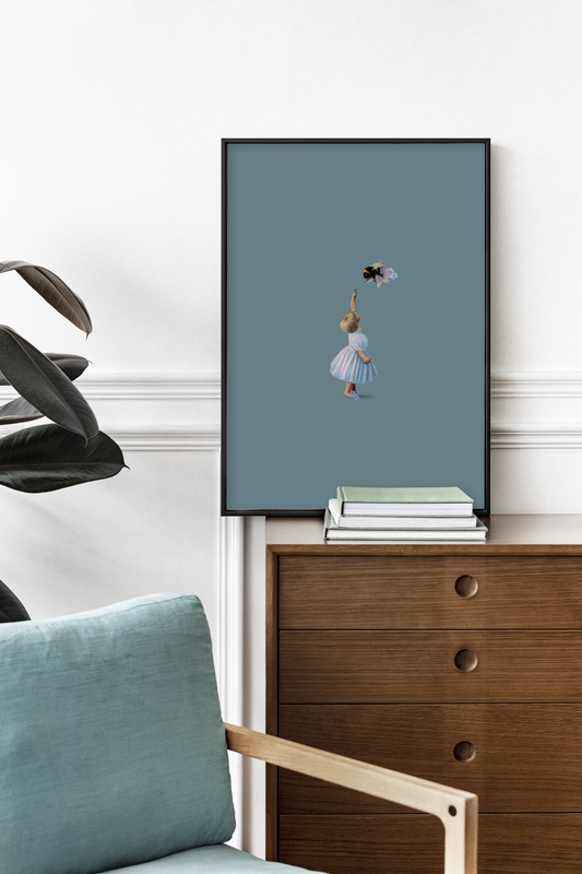 Unframed museum quality print - Baby and the bee - various designs