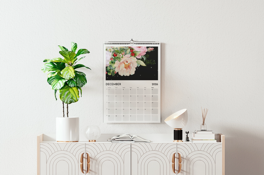 A3 2026 wall calendar - Peekaboo
