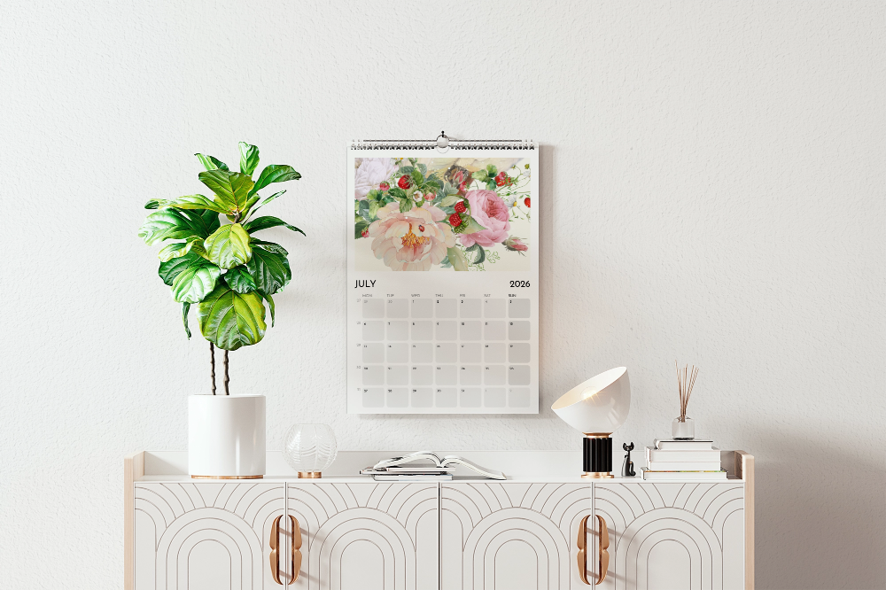 A3 2026 wall calendar - Peekaboo