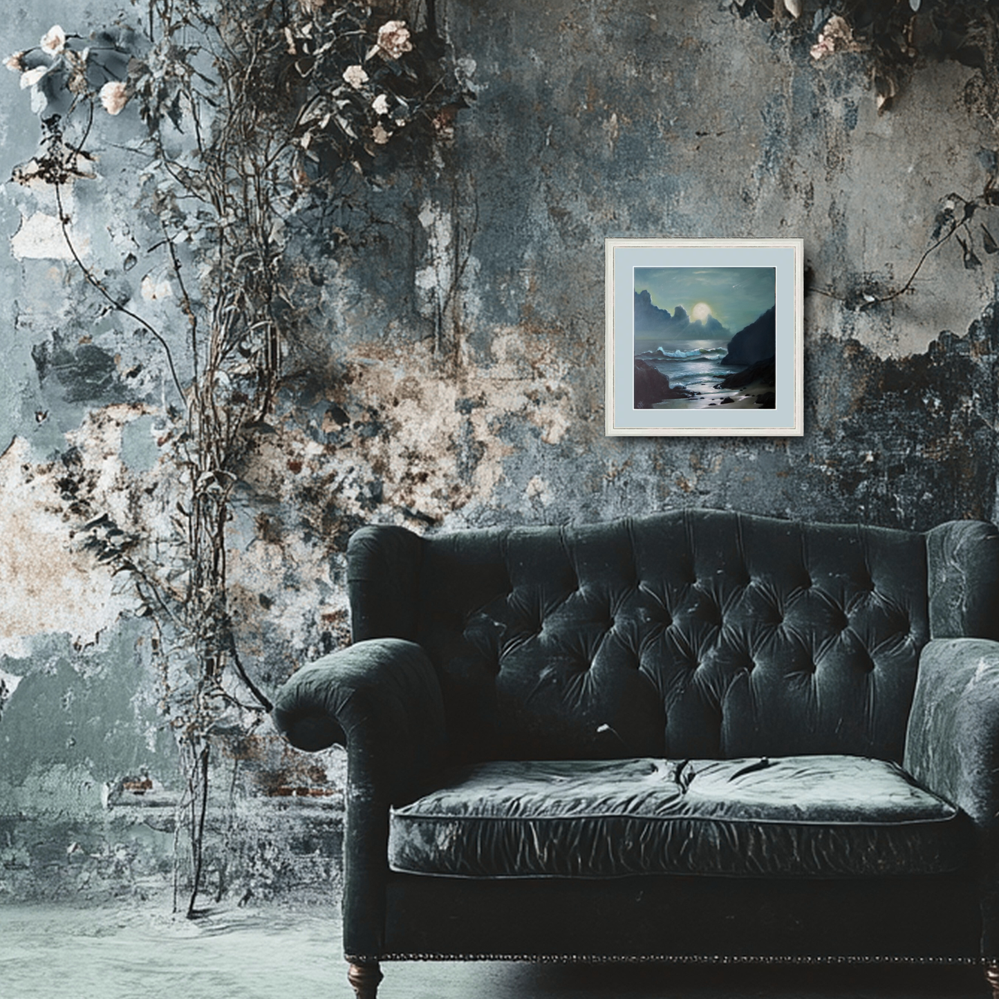 Unframed museum quality print - La Luna nocturne seascape