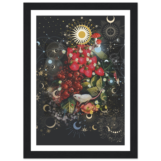 Moon Garden - Daisy: Wooden Framed Print