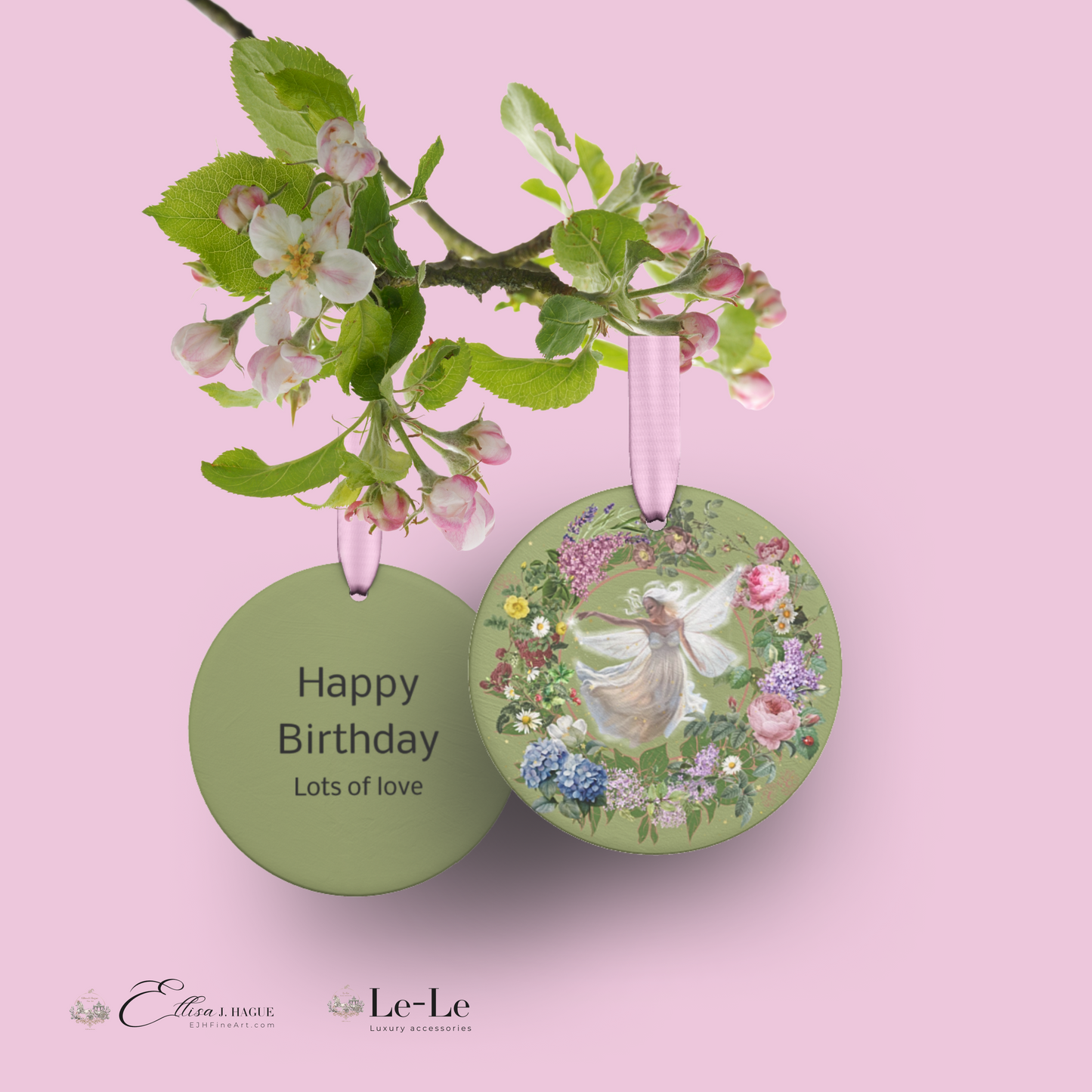 Birthday satin ceramic ornament - La belle fée