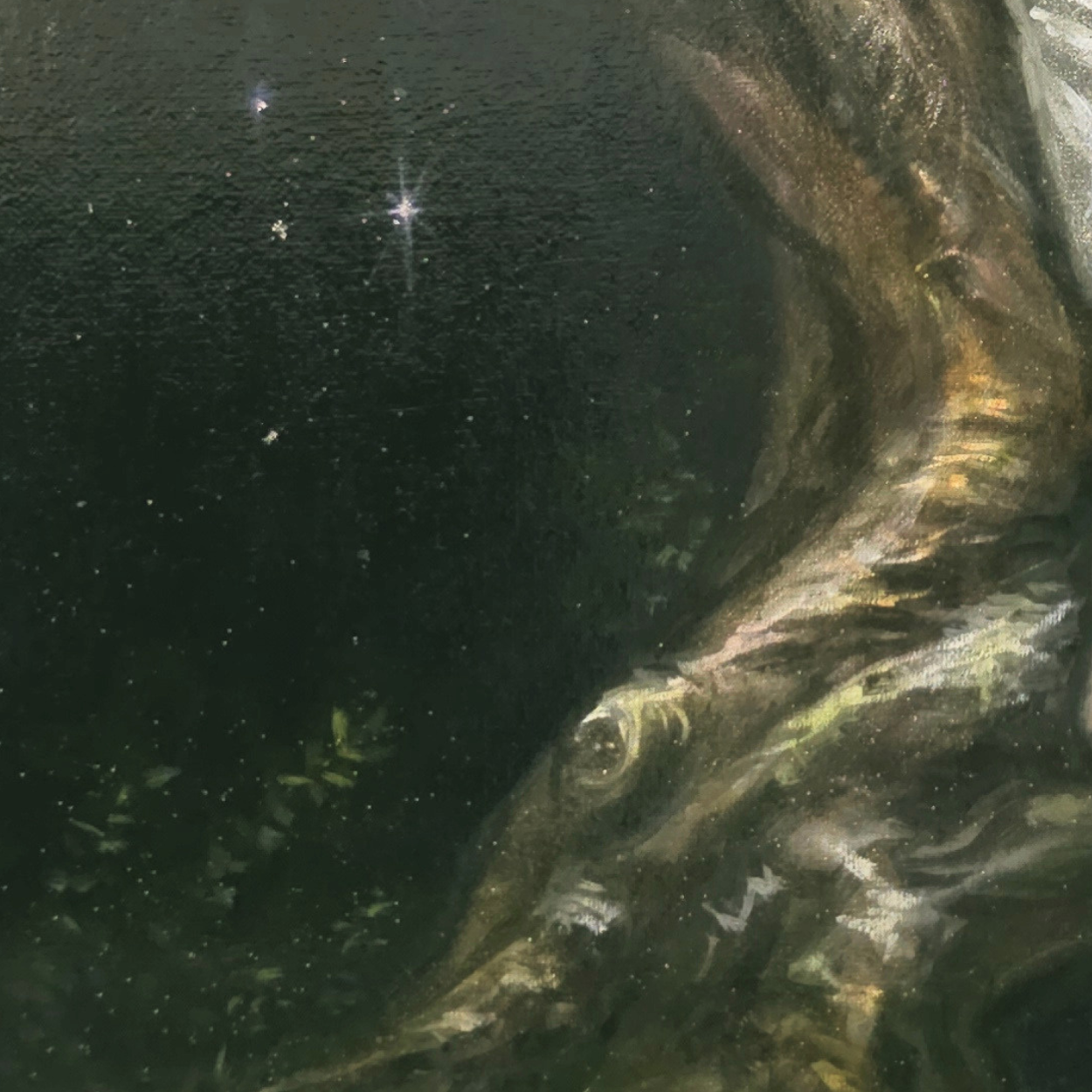 Edge of Deception, Celestial Realism Oil Painting