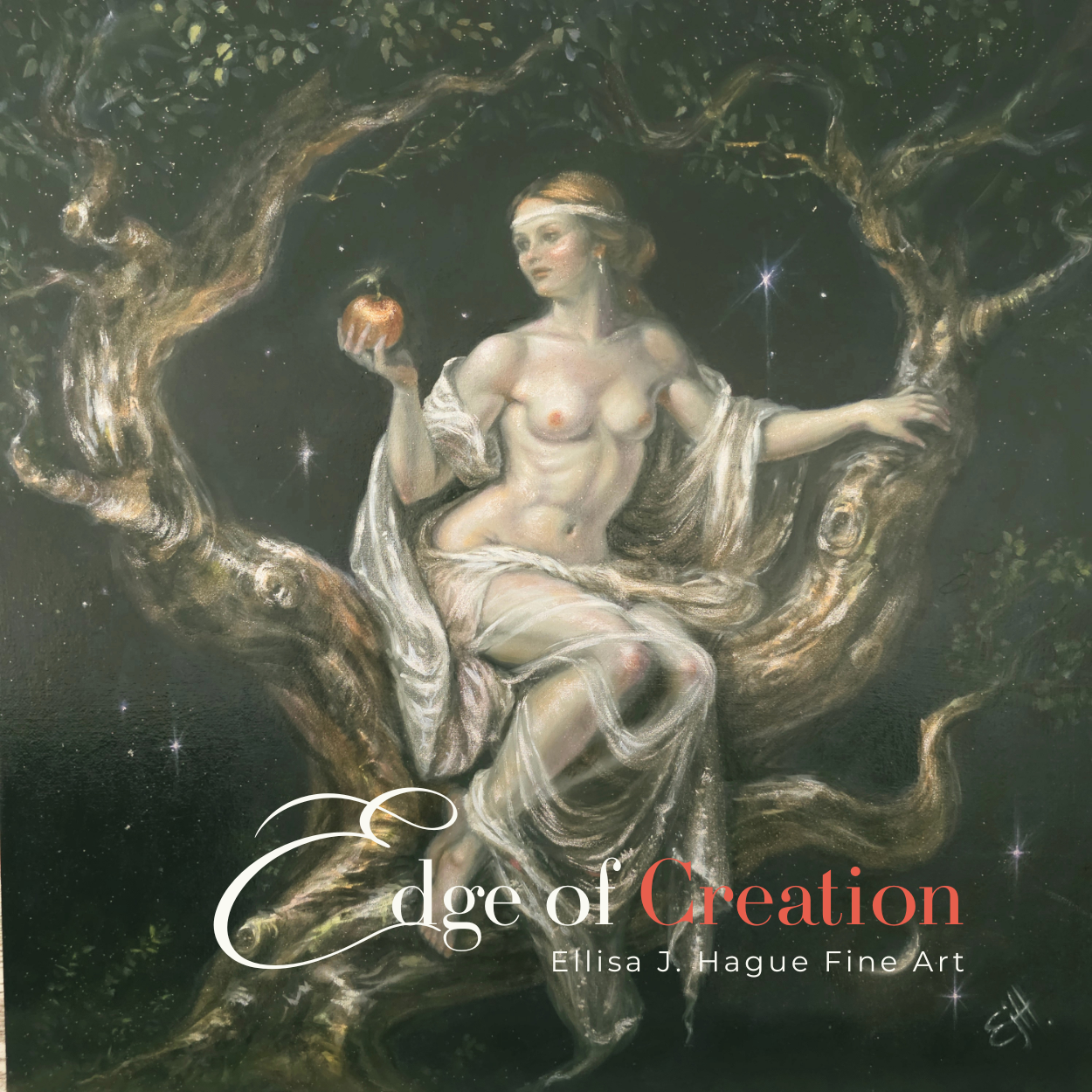 Edge of Deception, Celestial Realism Oil Painting