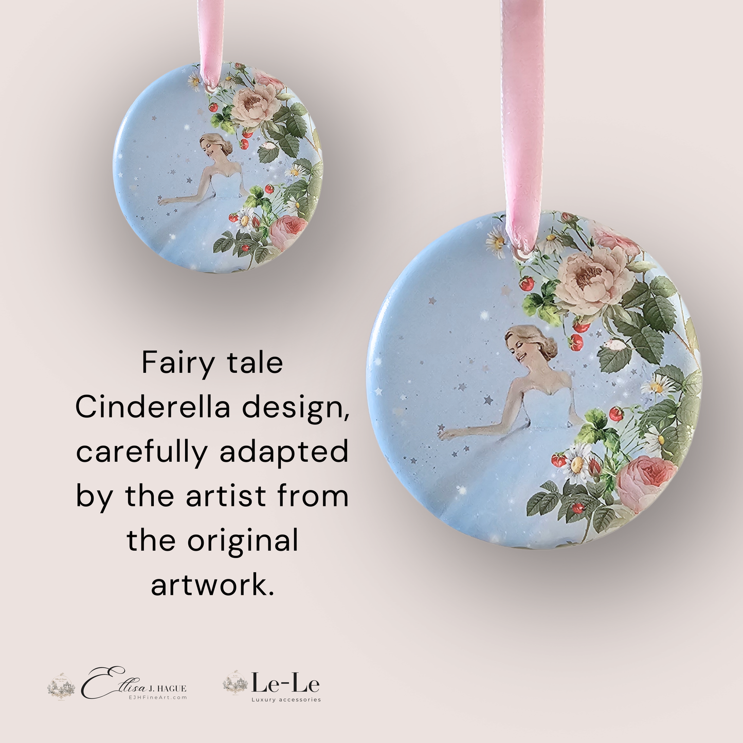 Satin ceramic ornament - Cendrillon en fleur