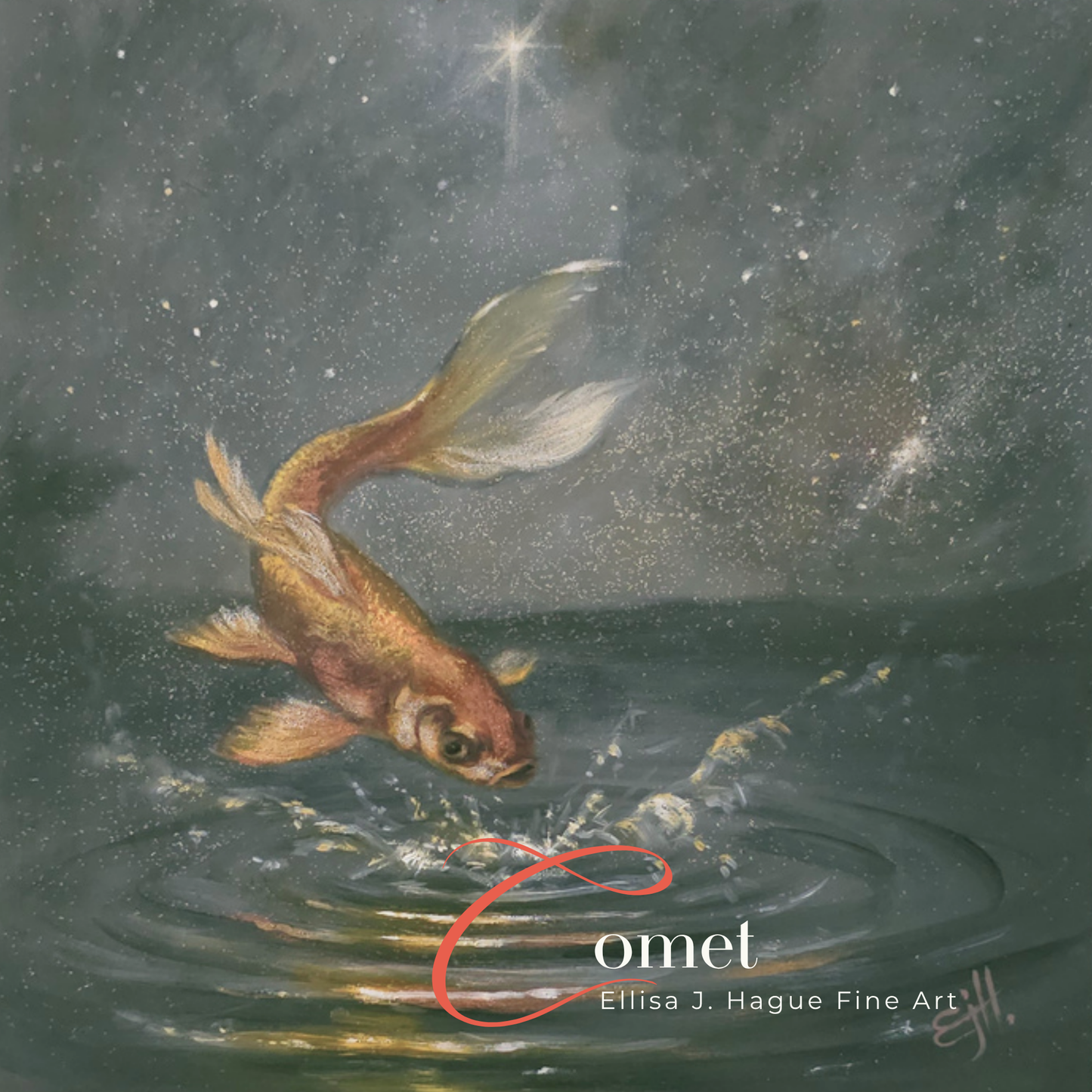 Comet, Celestial Realism Oil Painting