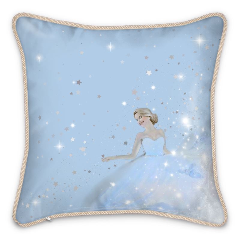 Cinderella in Blue 100% Luxurious Silk Cushion