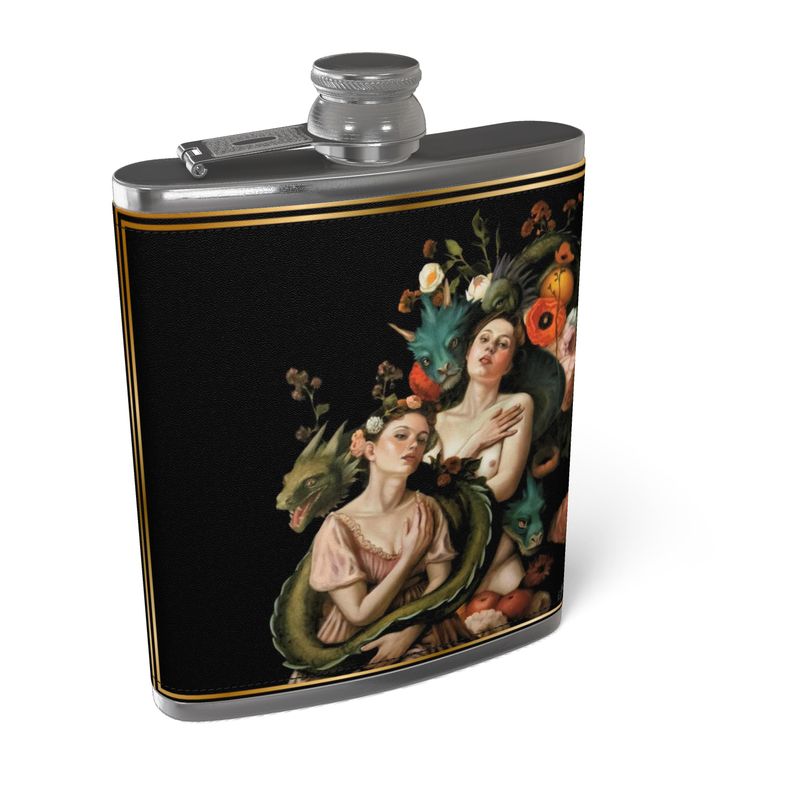 Dragon Bond Leather Hip Flask