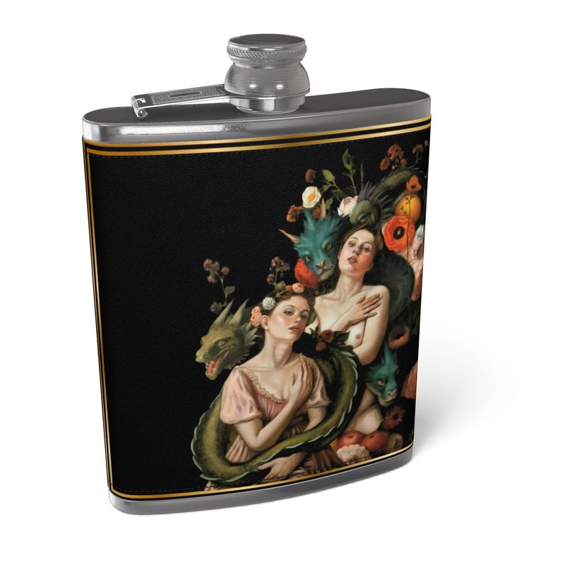 Dragon Bond Leather Hip Flask