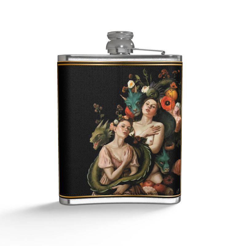 Dragon Bond Leather Hip Flask