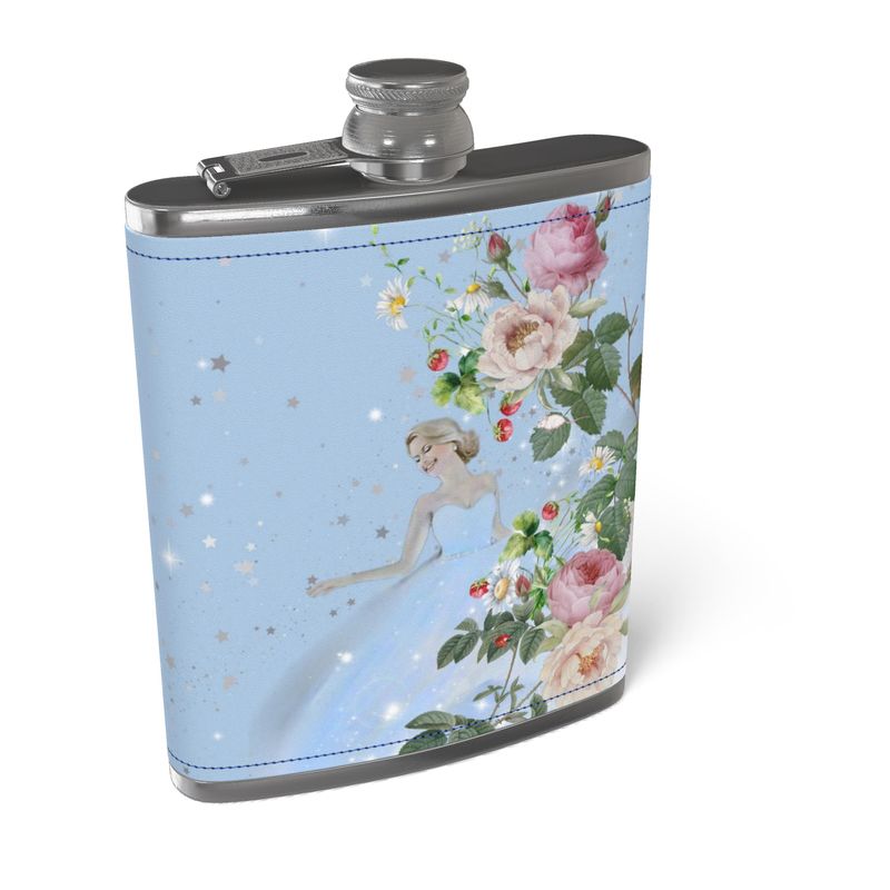 Leather bound hip flask - Cendrillon en fleur