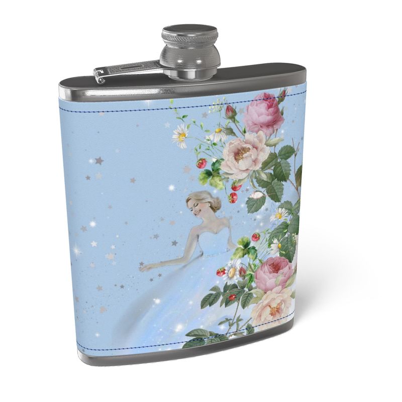 Leather bound hip flask - Cendrillon en fleur