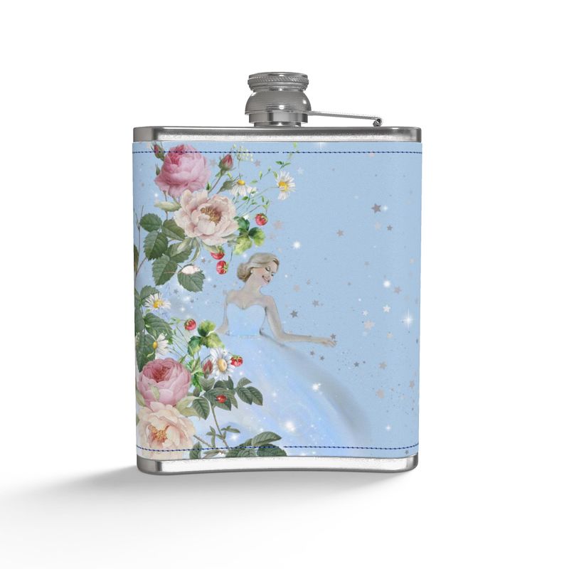 Leather bound hip flask - Cendrillon en fleur