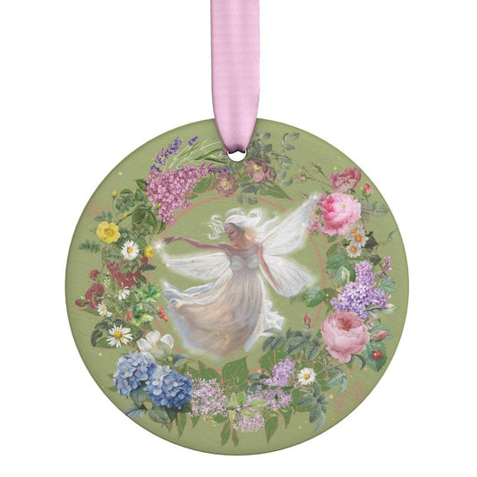 Satin ceramic ornament - la belle fée