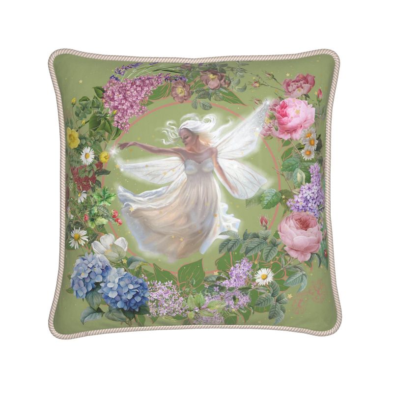 Silk and linen cushion cover - la belle fée