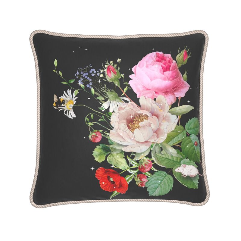 Essence Midnight - silk and linen cushion cover