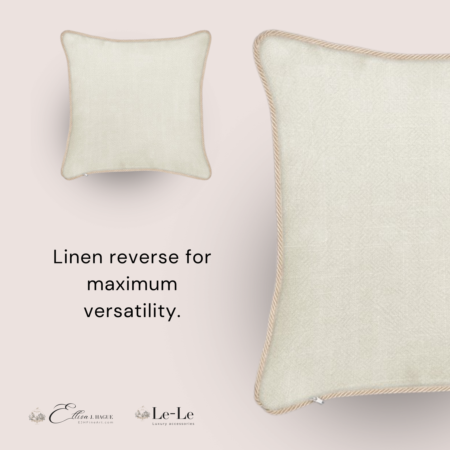 Silk and linen cushion cover - Cendrillon en fleur