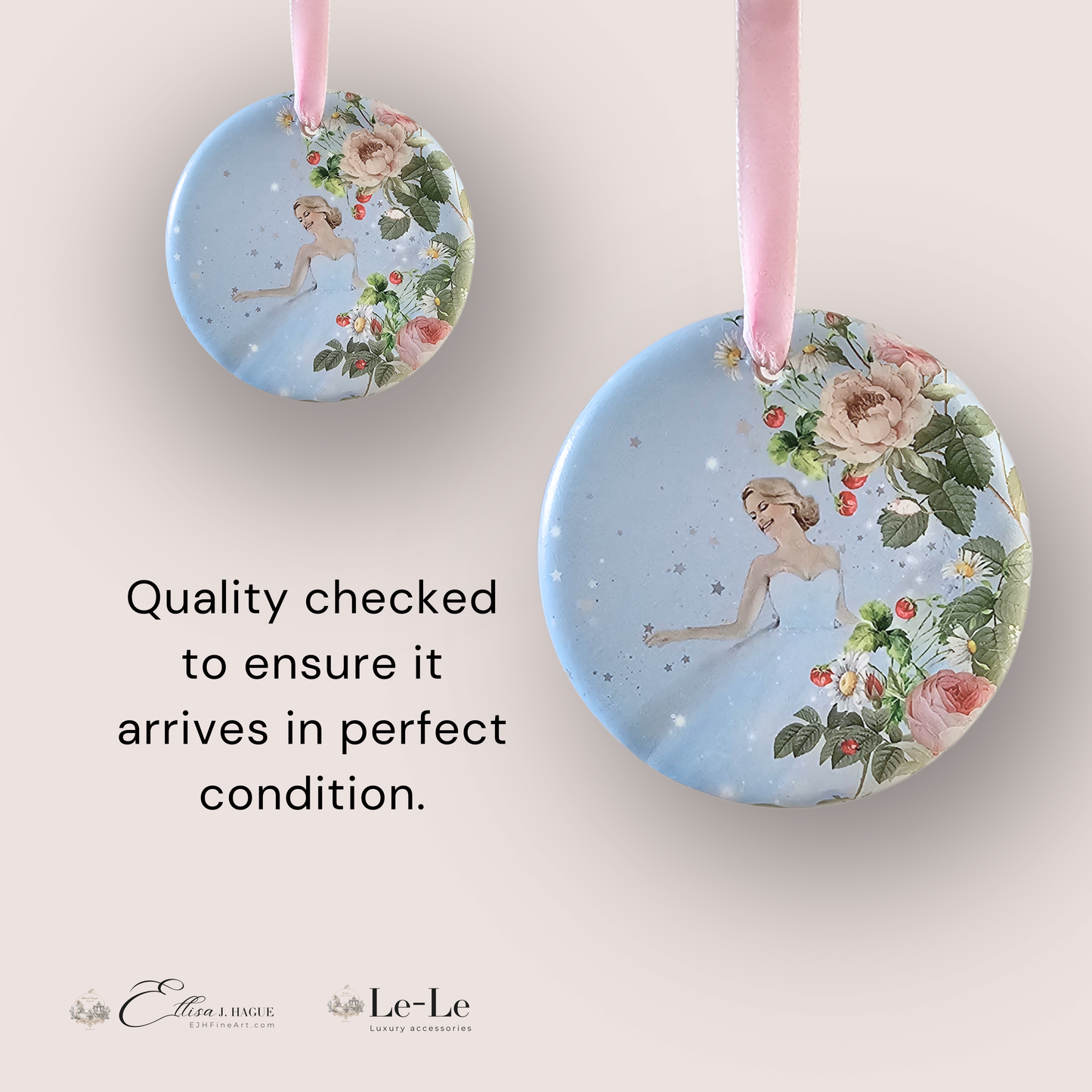 Satin ceramic ornament - Cendrillon en fleur