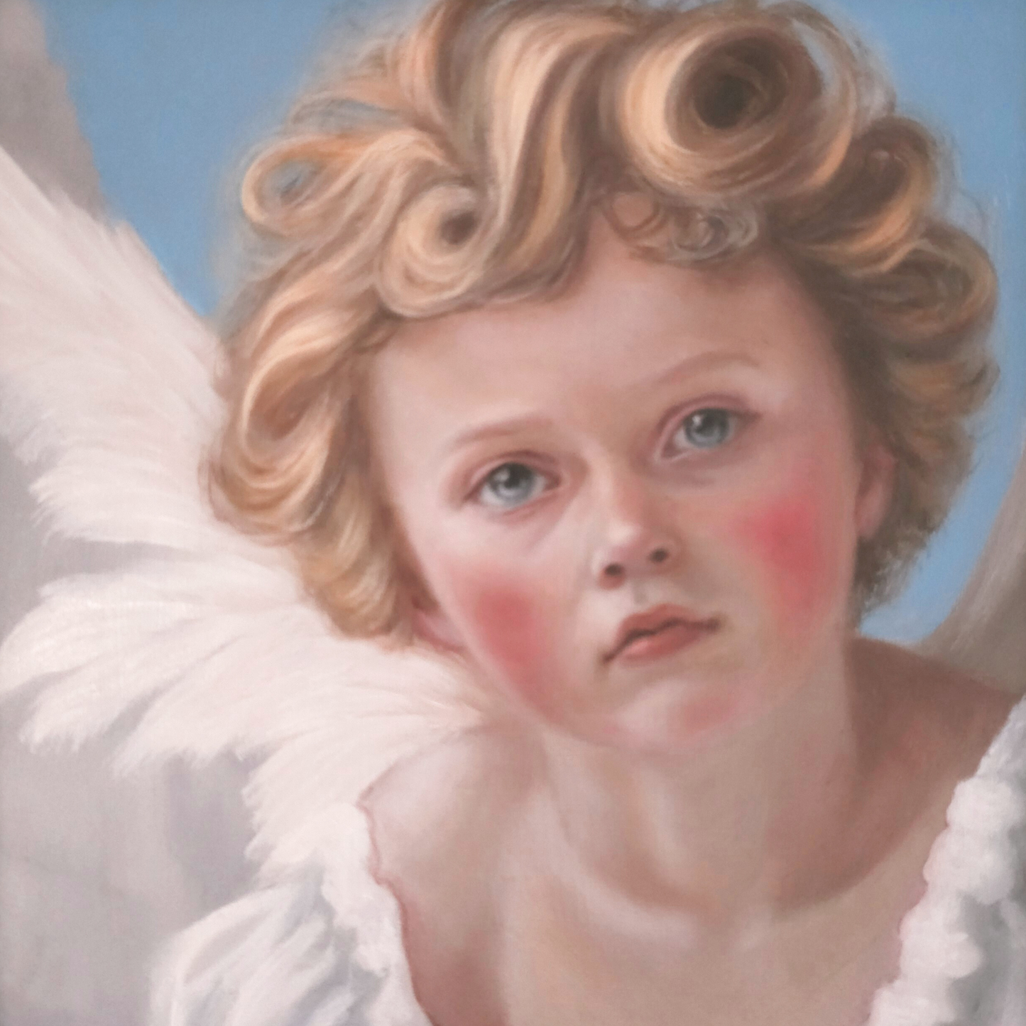 Eterno Oro, portrait of an angel child (cupid, putto) oil painting