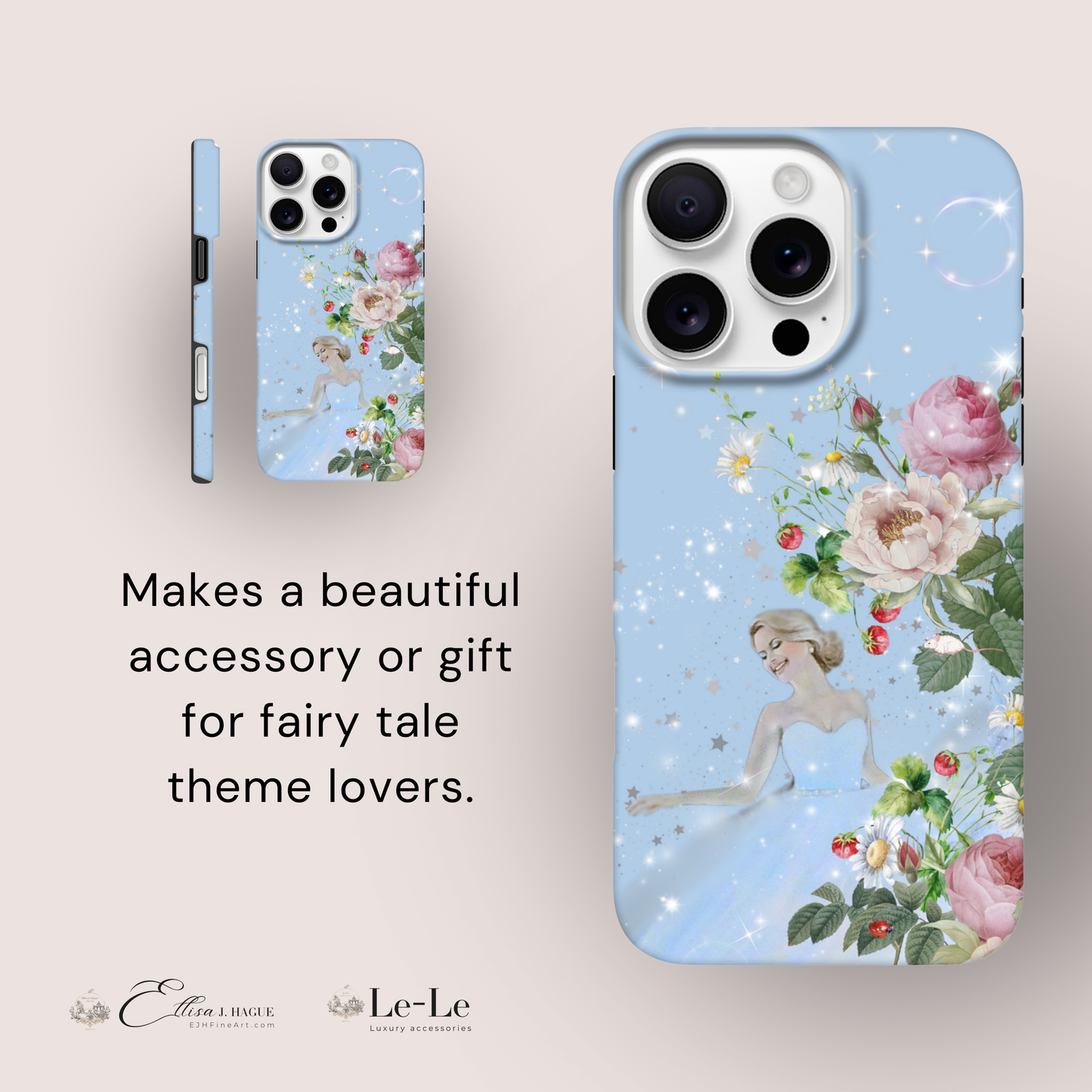 Tough wraparound iPhone case - Cendrillon en fleur