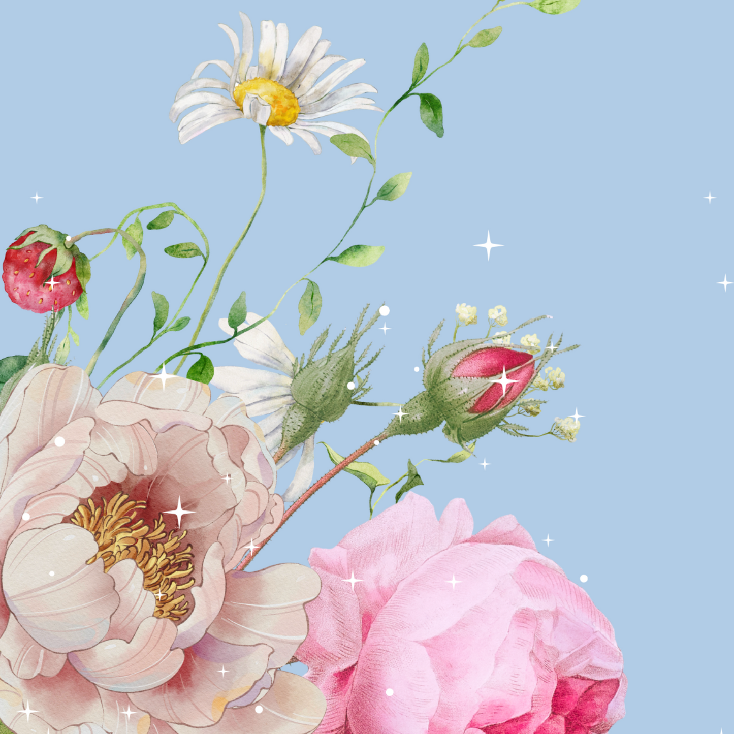 10 blank cards with envelopes - Cendrillon en fleur (floral)
