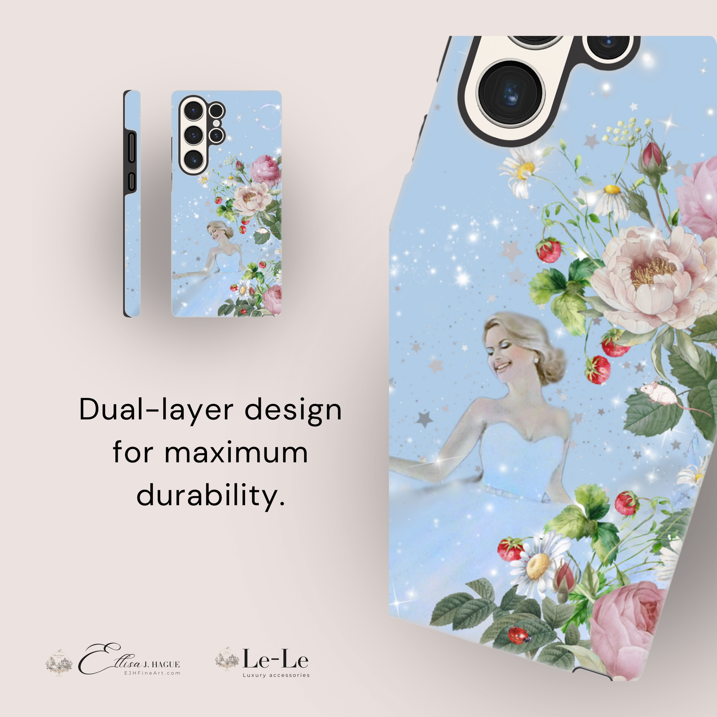 Tough wraparound Samsung phone case - Cendrillon en fleur