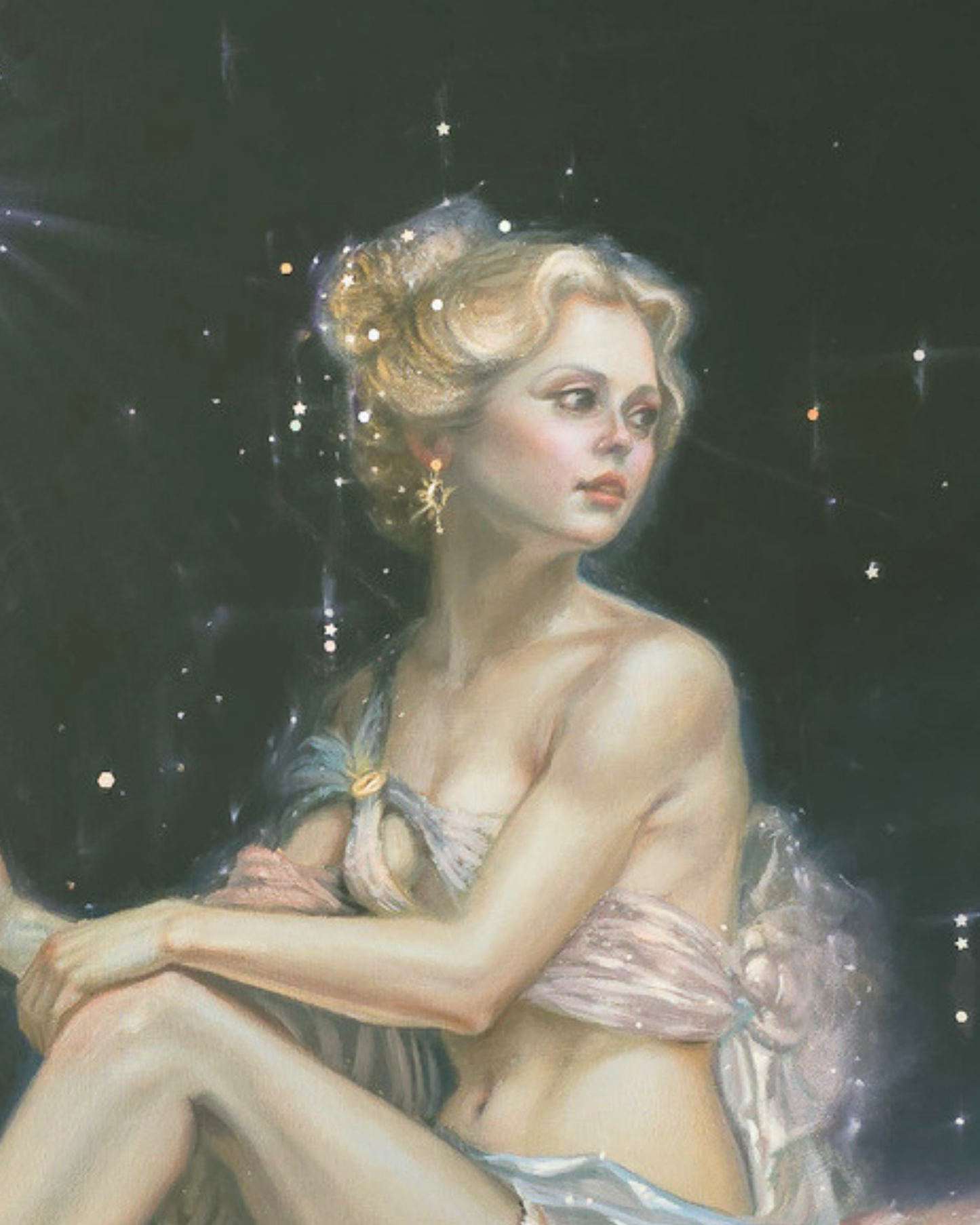 Star Maiden, Celestial Realism Oil Painting